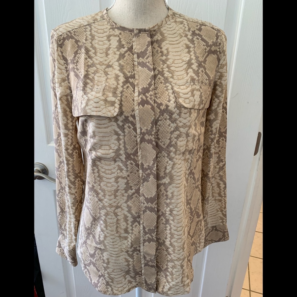 EQUIPMENT SNAKESKIN SILK SHIRT